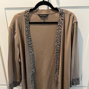 MIng Wang  Cardigan, Woven jacquard knit with a subtle animal inspired pattern